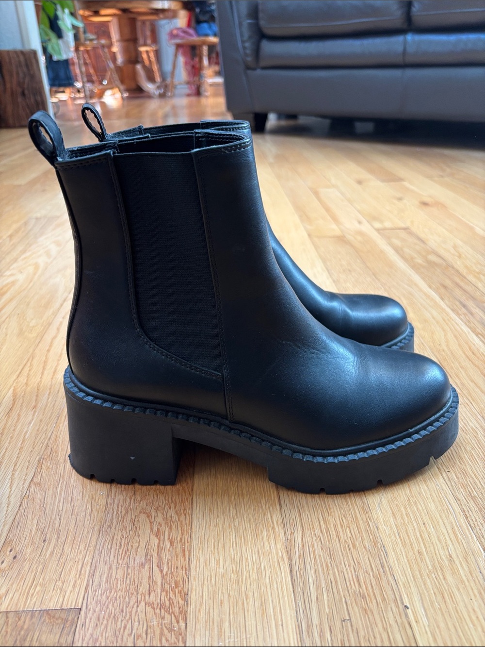 Madden Girl Black Chunky Chelsea Platform Boots